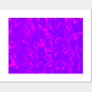 Marble Swirl Texture - Dark and Bright Purple Tones Posters and Art